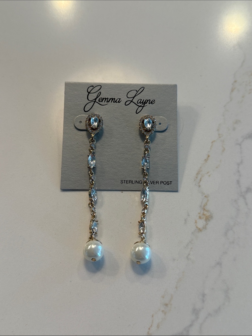Gemma Layne Sterling silver post dangly earrings